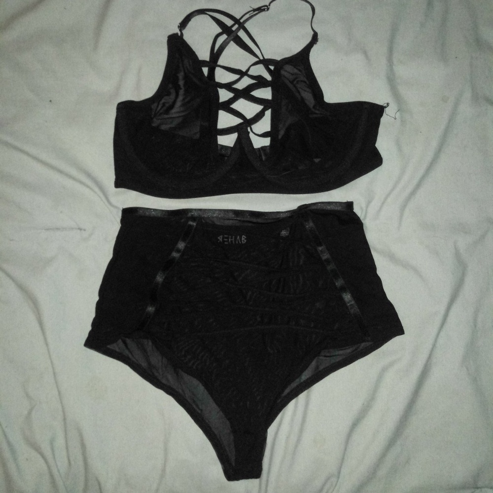 black lingerie set.